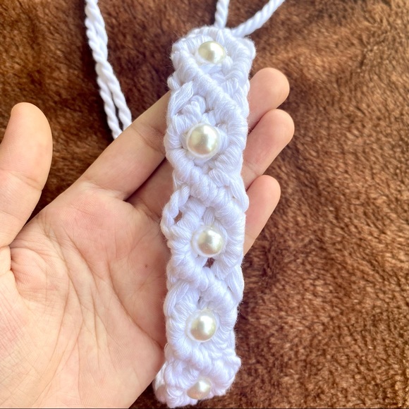 Macrame Hoops Earrings & Choker Set!❤️ Handmade! - Picture 5 of 10